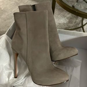 Schutz Hi Heeled Platform Suede Booties